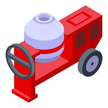 Cement mixer machine icon isometric vector. Concrete mix Stock Illustration