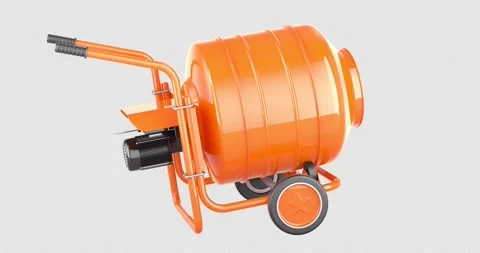 Cement Mixer rotation animation, seamlessly loopable. 3D rendering Stock Footage 290788914