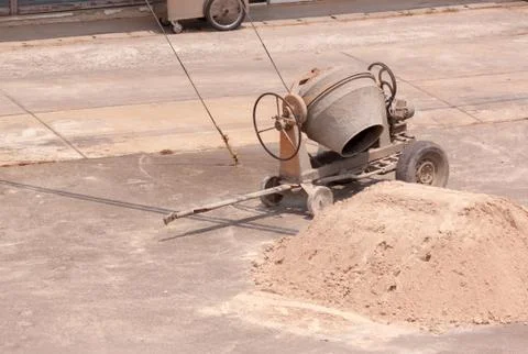 Cement mixer for small construction site Stock Photos
