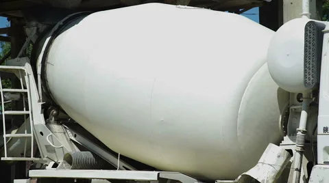 The Cement mixer truck during loading Видео 65743166