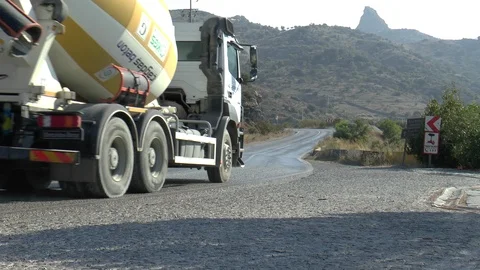 Cement Mixer Truck On A Hillside Road In Turkey Stock Footage 95845853