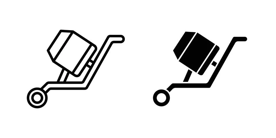 Cement mixers icon set. Vector EPS 10 Stock Illustration