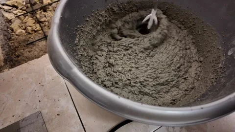 Cement Mixing Close Up for DIY Stock Footage 288684036