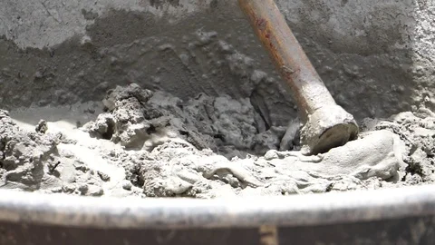 Cement mixing in tray  Stock Footage 112947865