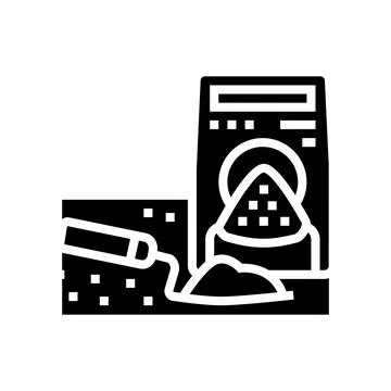 Cement package glyph icon vector illustration Stock Illustration