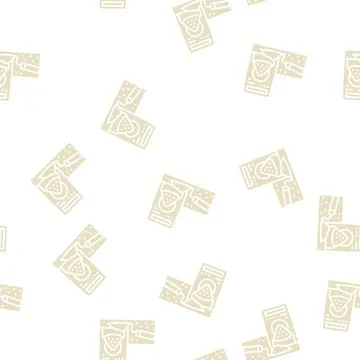 Cement package glyph seamless pattern Stock Illustration