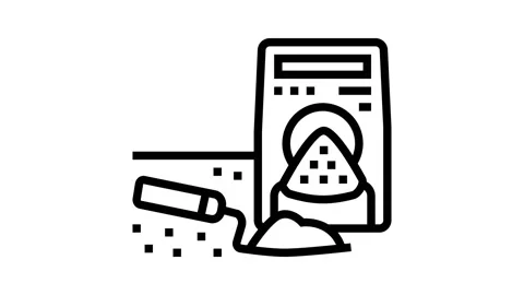 Cement package line icon animation Stock Footage 224349027
