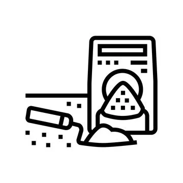 Cement package line icon vector illustration Stock Illustration