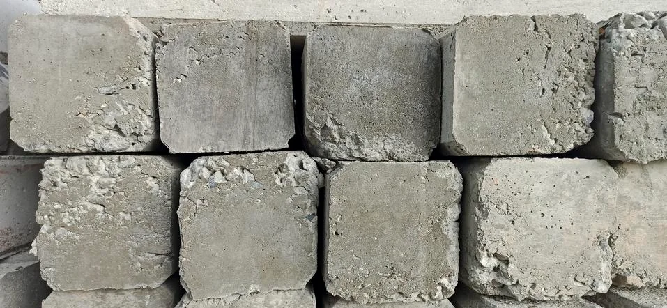 Cement pillars lined up Stock Photos