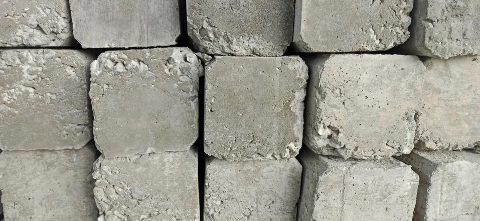 Cement pillars lined up Stock Photos