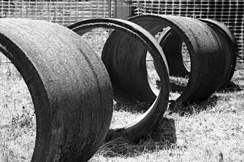 Cement pipes Stock Photos