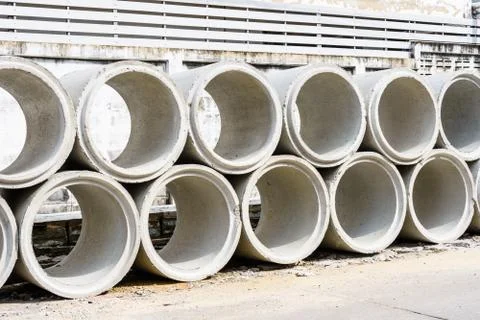 Cement pipes Foto stock