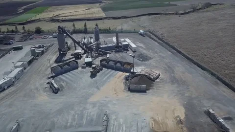 Cement Plant Front End Loader Flyby Stock Footage 78536217