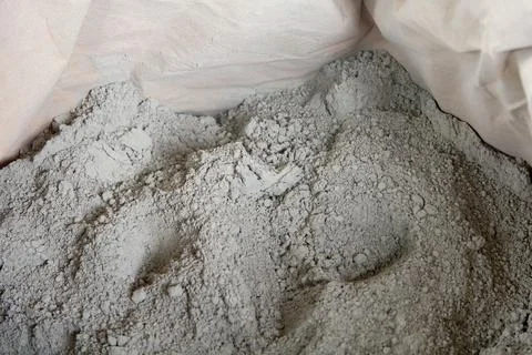 Cement powder in bag package Stock Photos