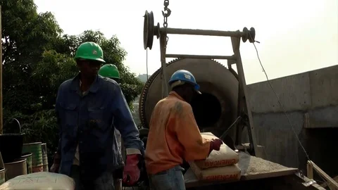 Cement preparation on a construction site Stock Footage 80849149