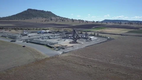 Cement Processing Plant Front End Loader Forward Flight Stock Footage 78554617