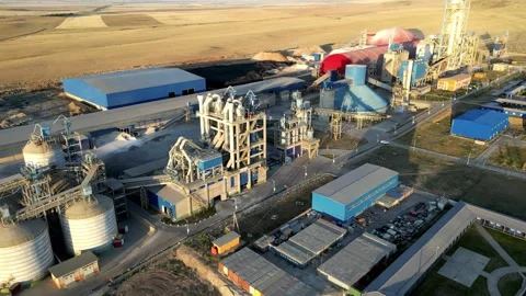 Cement production plant Video stock 246980683