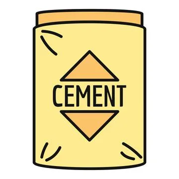 Cement sack packaging for construction building materials icon Stock Illustration