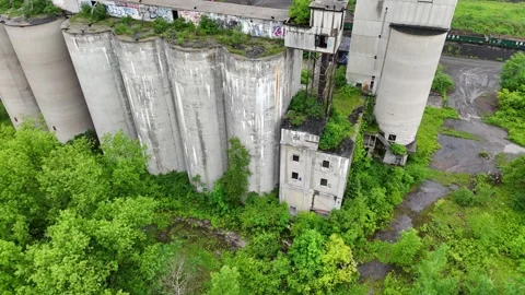 Cement Silos - Syracuse, NY Video stock 336329722