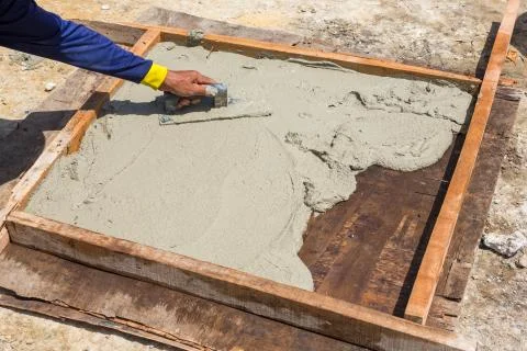 Cement slab cast Stock Photos