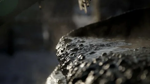 Cement solution lies in the container Stock Footage 82132579