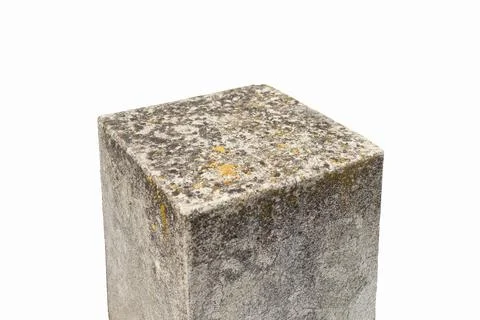 Cement square pole isolated on white background for product placement 写真素材