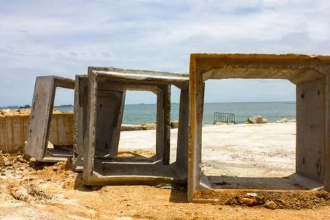 Cement Square sea Foto stock