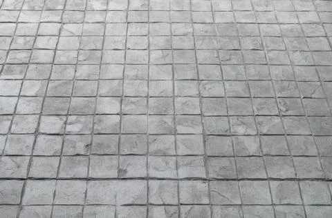 Cement Stamp square Pattern grey tone, Rock tile floor.Abstract Texture backg Stock Photos