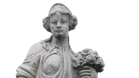 Cement statue at a castle Stock Footage 141357471