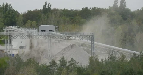 Cement Is Strewed Dust Tubes of Cement Factory Ecology Environmental Pollution Stock Footage 54806052