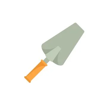 Cement trowel icon flat isolated vector Stock Illustration