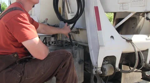 Cement truck, concrete controller Stock Footage 22822436