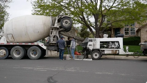 Cement Truck Stock Footage 123395304