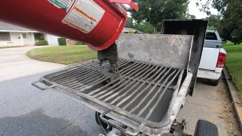Cement Truck Pour Stock Footage 343885681