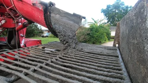 Cement Truck Pour Stock Footage 343885682