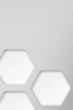 Cement vertical background with 3D rounded hexagon pattern frame paper cut .. Stock Illustration