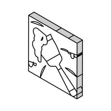 Cement wall plaster isometric icon vector illustration Stock Illustration