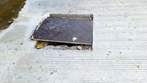 Cement wall with rectangle hole Foto stock