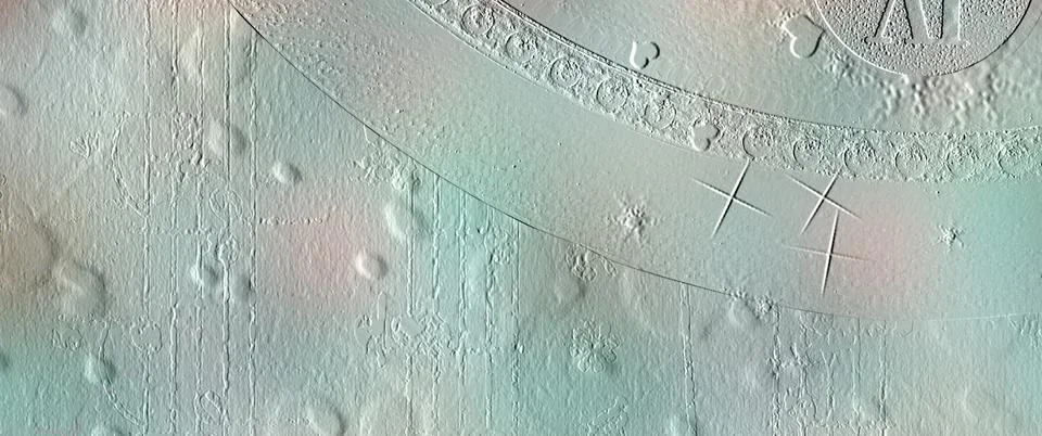 Cement wall with relief pattern in the form of multi-colored balls Foto stock