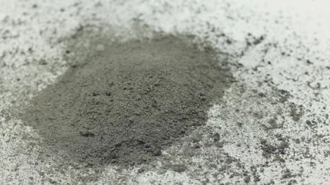 Cement on a white background. Cigarette ash is like cement, a lot of dust Stock Footage 245852020