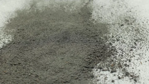 Cement on a white background. Cigarette ash is like cement, a lot of dust Stock Footage 245852029