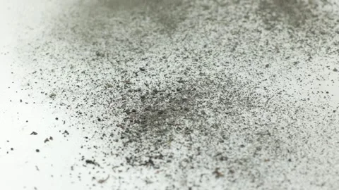 Cement on a white background. Cigarette ash is like cement, a lot of dust Stock Footage 245852034