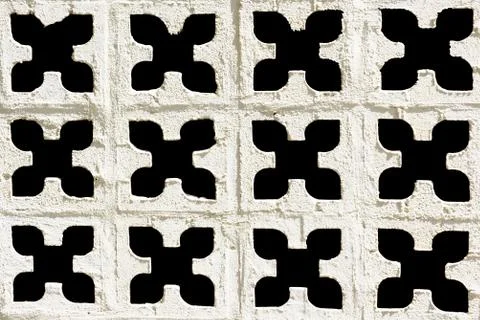 Cement white wall with hole pattern Stock Photos