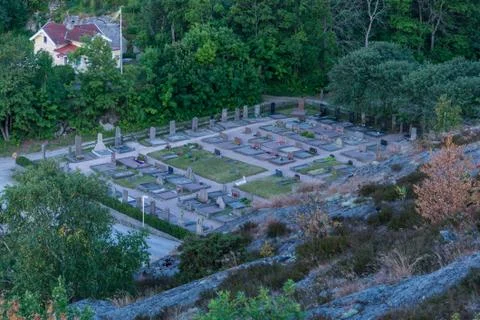 A cementary from above Stock-Fotos