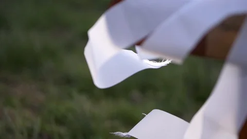 Cementery close up: ribbons (slow motion) Stock Footage 127715138