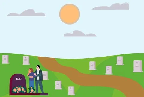 Cementery Concept Illustration Illustrazione stock