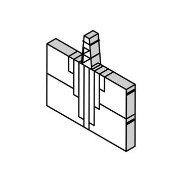 Cementing operation petroleum engineer isometric icon vector illustration Stock Illustration