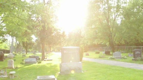 Cemetary Pan Up Stock Footage 27479112
