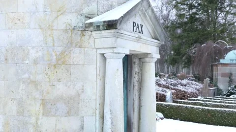 Cemetary under snow in denmark Stock Footage 154624965