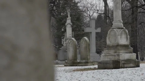 Cemetary Winter 1 Stock Footage 2367918
